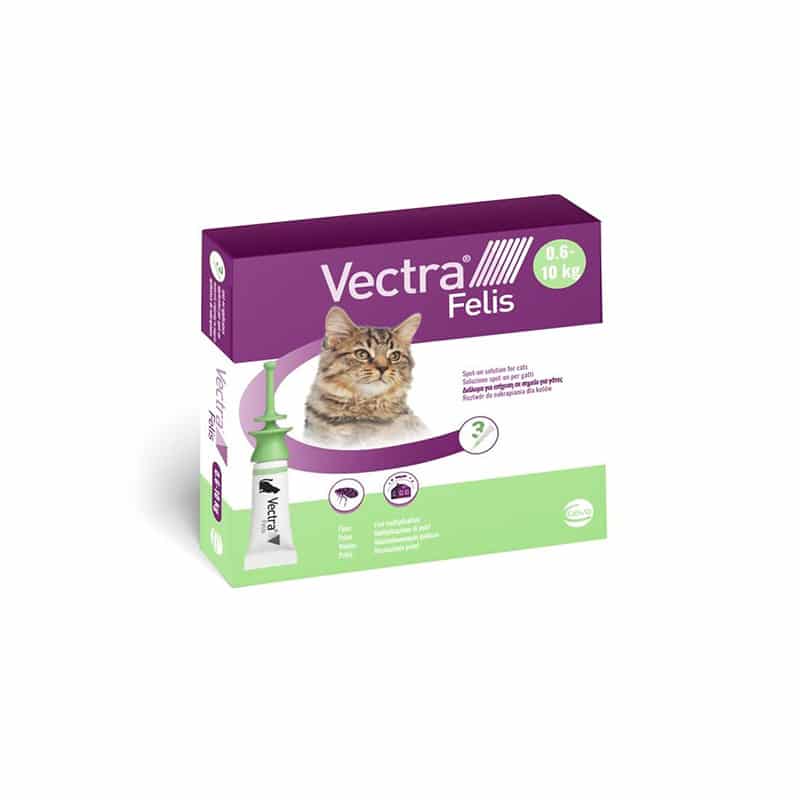 VECTRA 3D FELIS (3 pipette) - Efficace contro pulci e dermatite allergica  nei gatti 