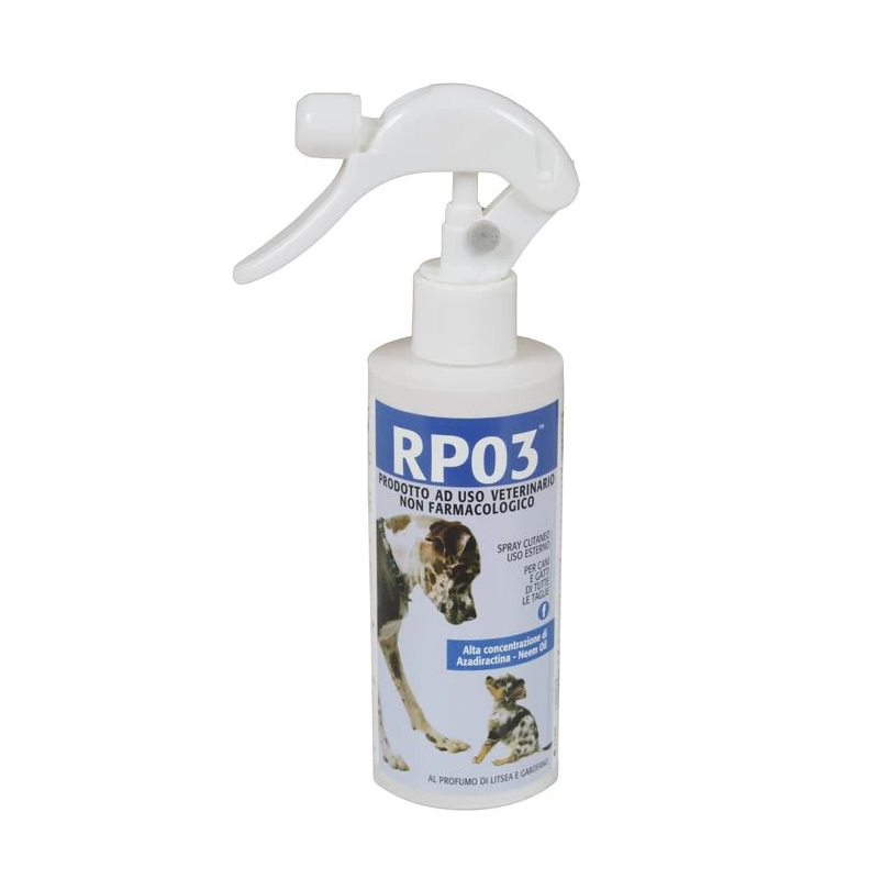 RP03 SPRAY CUTANEO (200 ml) - Antiparassitario a base di Olio di Neem per  cani e gatti 