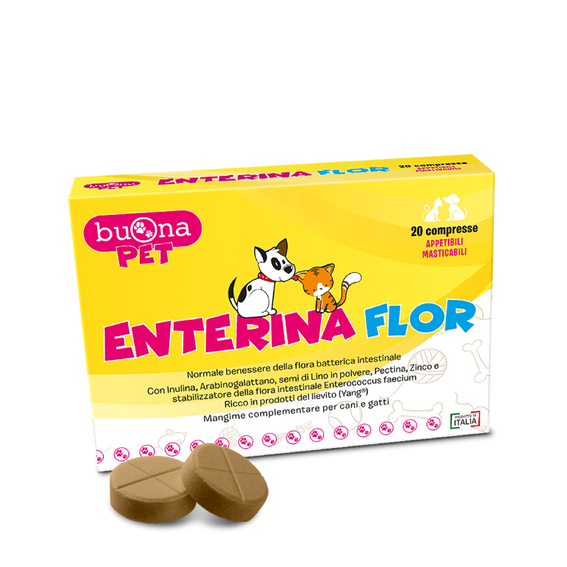 ENTERINA FLOR (20 cpr) - Per il benessere della flora batterica intestinale  di cani e gatti 