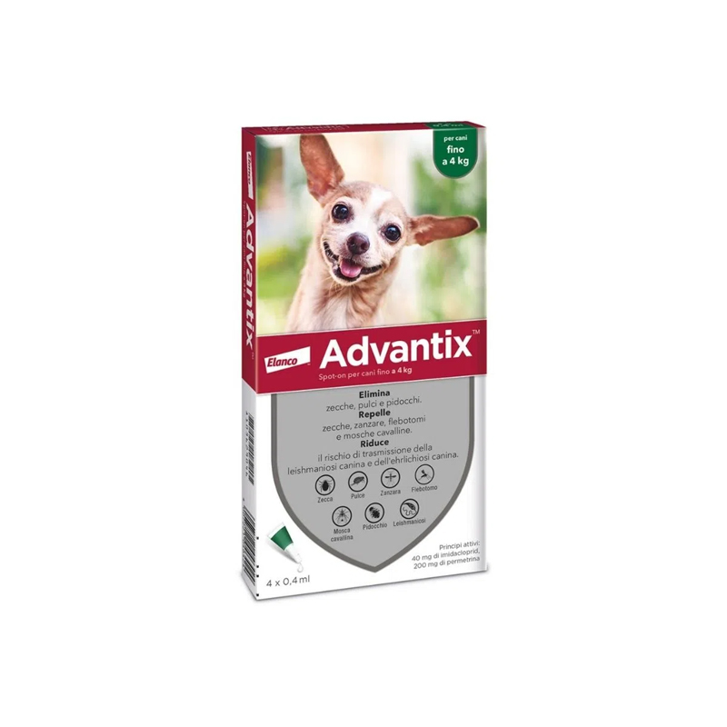 ADVANTIX VERDE 0/4 KG (4 pipette) - Antiparassitario per cani 